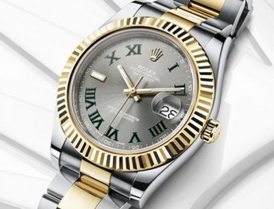 NEW UPGRADED Rolex Datejust II 2-Tone Gray Face Green Roman  DJII 41mm Watch
